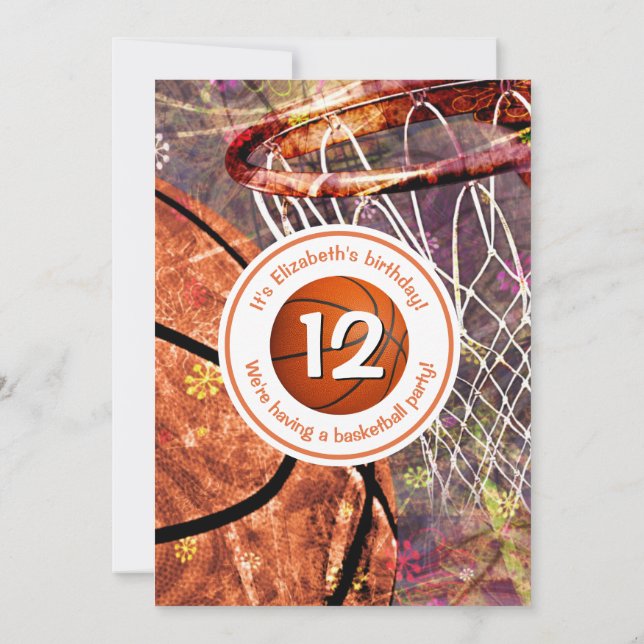 Invitación a un partido de baloncesto de chicas (Reverso)