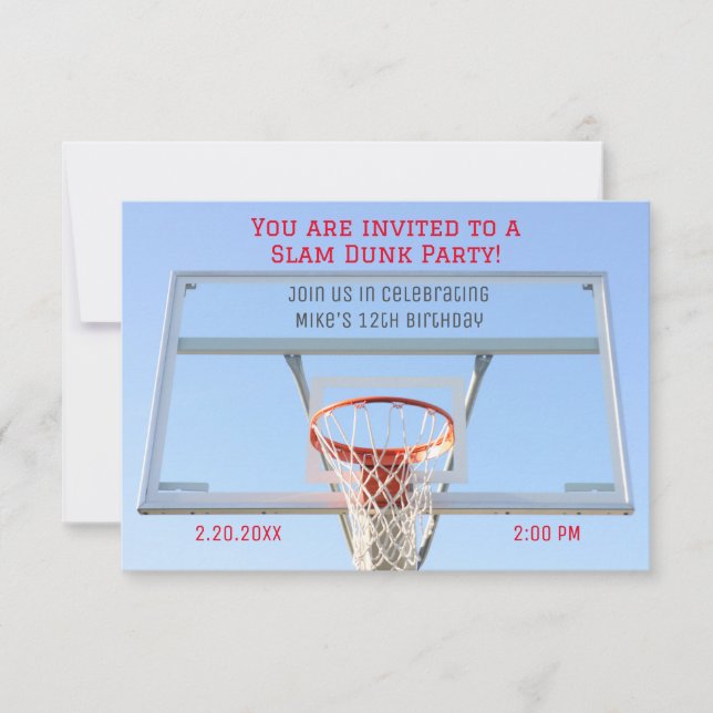 Invitación a un partido de baloncesto masculino (Anverso)