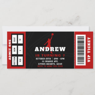 Invitación a un partido de cumpleaños de básquetbo