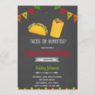 Invitación a un partido de género Tacos o burritos