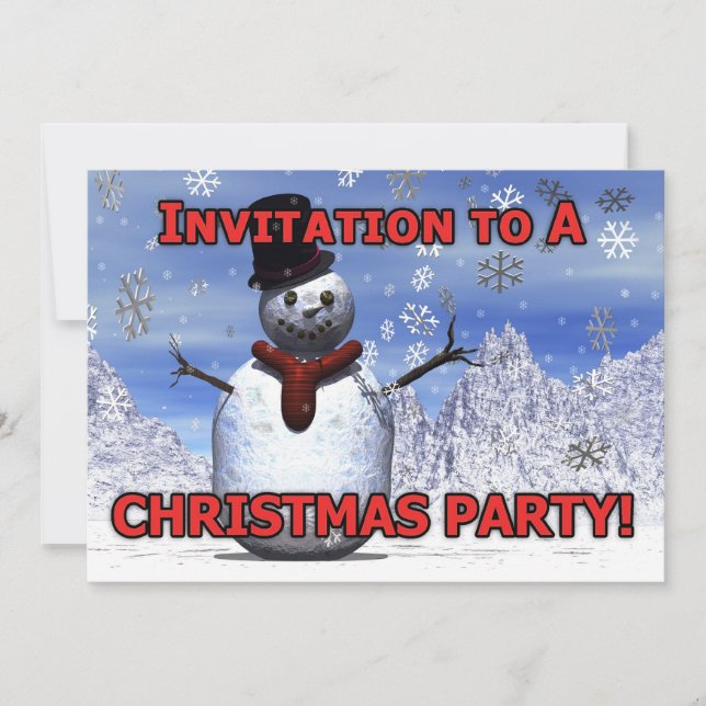 Invitación a un partido de Navidades de Snowman (Anverso)