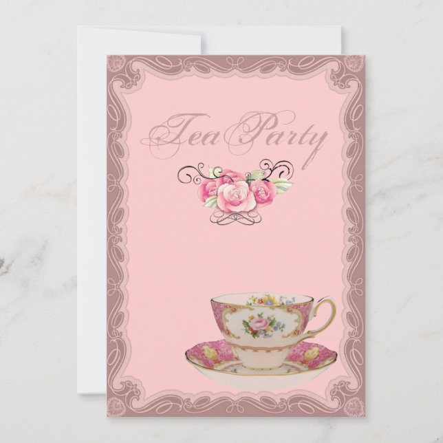 Invitación a un partido de té de ducha de novia en (Anverso)