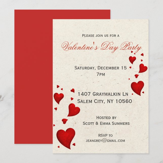 Invitación a un partido El día de San Valentín mod (Anverso / Reverso)