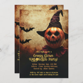 Invitación a un payaso trepidante Halloween Bash