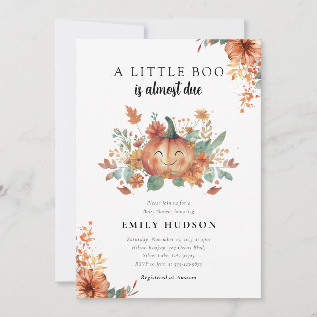 Invitación A un pequeño bote casi se le debe Baby Shower (Anverso)