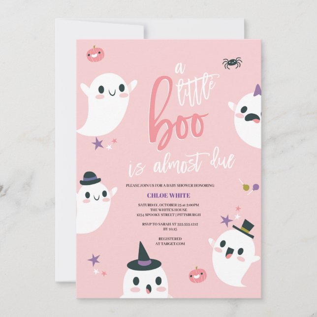 Invitación A un pequeño bote casi se le debe Baby Shower fant (Anverso)