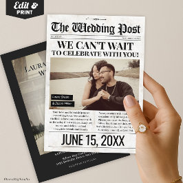 Invitación a un periódico boda, invitación a una b