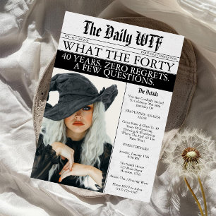 Invitación a un periódico divertido WTF para cumpl