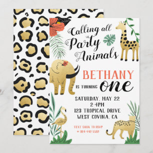 Invitación a un primer cumpleaños salvaje