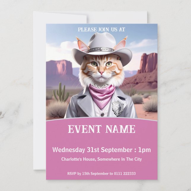 Invitación a un sheriff Cat (Anverso)