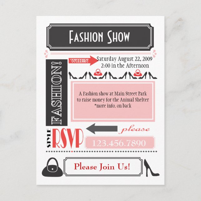 Invitación a un show de moda (Anverso)