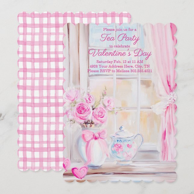 Invitación a un Tea Party el día de San Valentín (Anverso / Reverso)