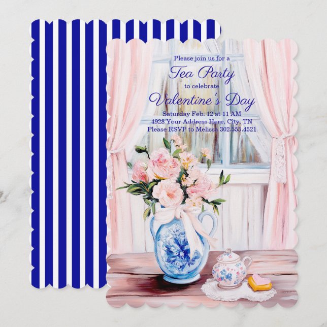 Invitación a un Tea Party el día de San Valentín (Anverso / Reverso)