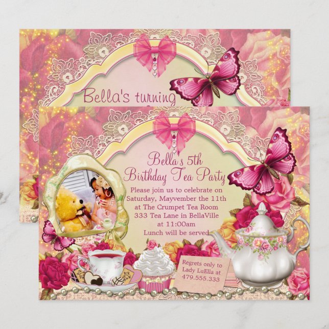 Invitación a un Tea Party fotográfico (Anverso / Reverso)