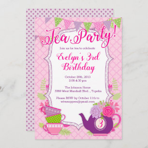 Invitación a un Tea Party o a un Fiesta del Tea pa