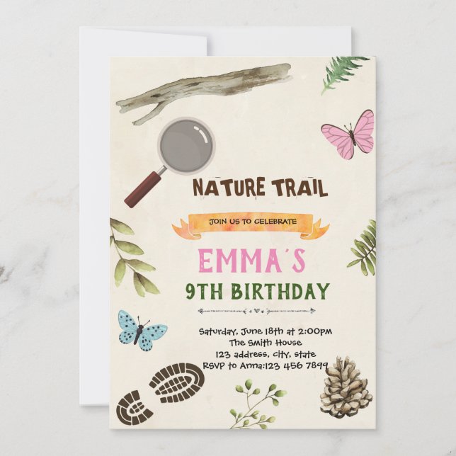 Invitación a un tema del chica de la ruta natural (Anverso)