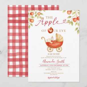 Invitación a un transporte Baby Shower de Apple of