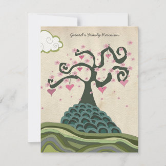 Invitación a un vector moderno de árbol de corazón
