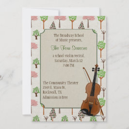 Invitación a un violín temática de cuatro temporad