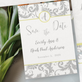 Invitación a una boda amarilla brillante brillante