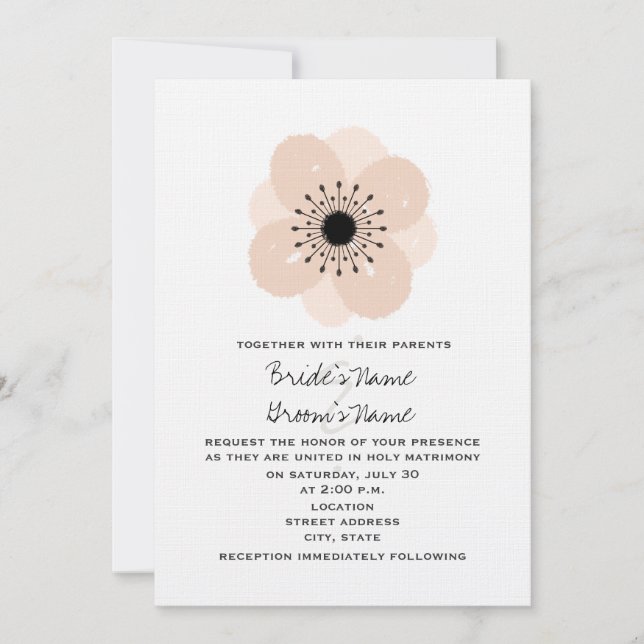 Invitación a una boda anémica en Francia rosada (Anverso)