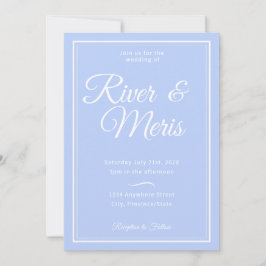 Invitación a una boda azul