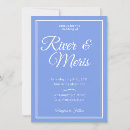 Invitación a una boda azul