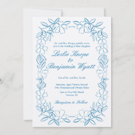 Invitación a una boda azul turquesa
