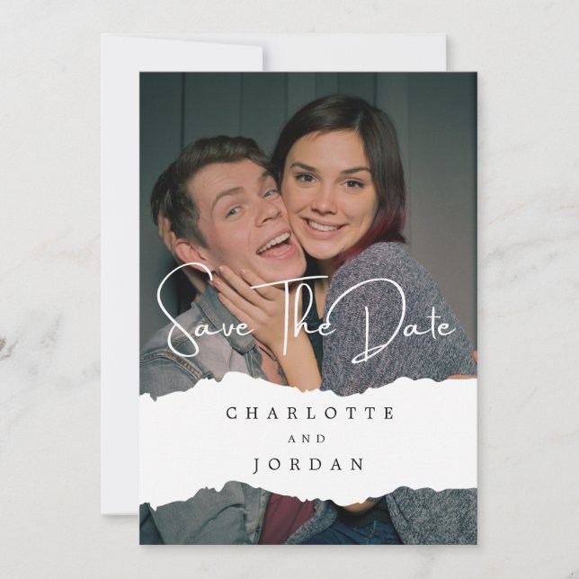 Invitación a una boda beige simple y elegante con  (Anverso)