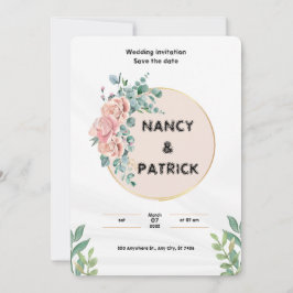 Invitación a una boda blanca simple