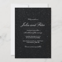 Invitación a una boda brillante con estrellas