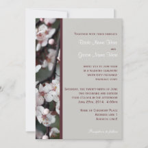 Invitación a una boda con flores de ciruela rosa c