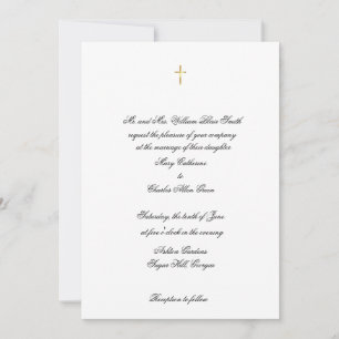 Invitación a una boda cruzada simple, bautizos,