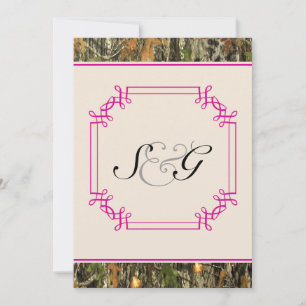 Invitación a una boda de cacería rusa de camo rosa