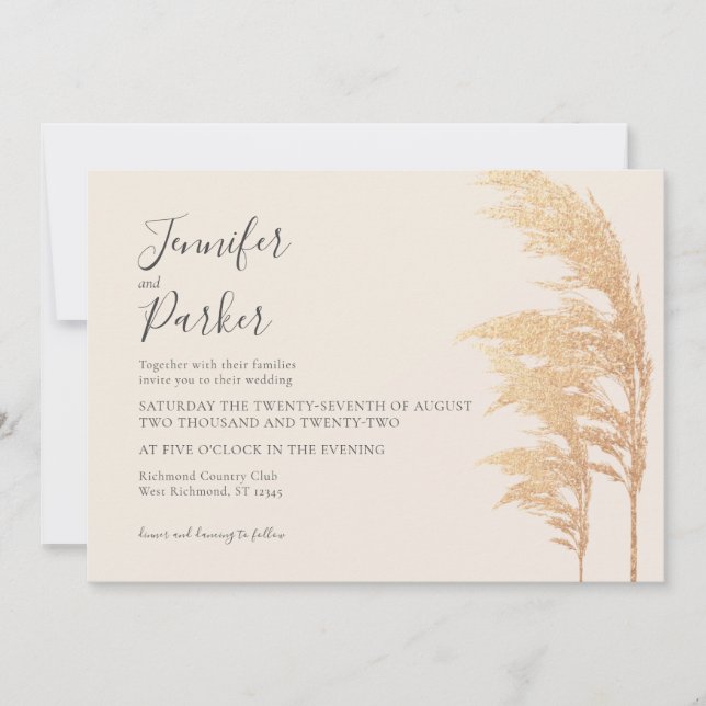 Invitación a una boda de carpintería rústica con b (Anverso)