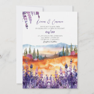Invitación a una boda de color agua de Provenza