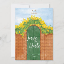 Invitación a una boda de color agua simple