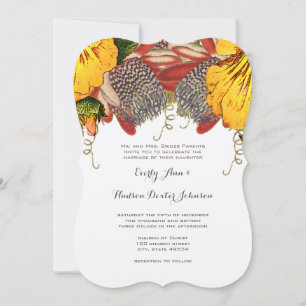 Invitación a una boda de corazón con Rosa rústico