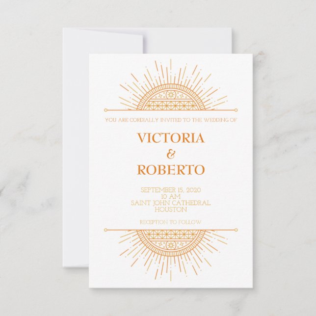 Invitación a una boda de diseño artístico (Anverso)