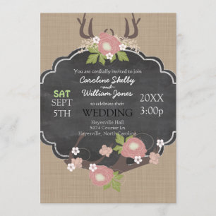 Invitación a una boda de flor rústica