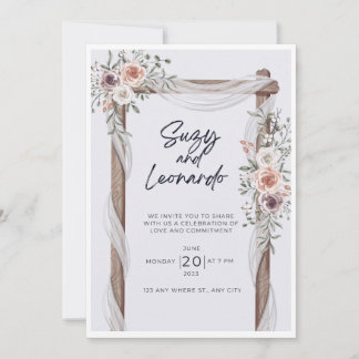 Invitación a una boda de flores rusas