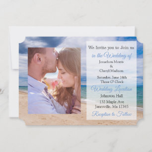 Invitación a una boda de fotos con temas de playa 
