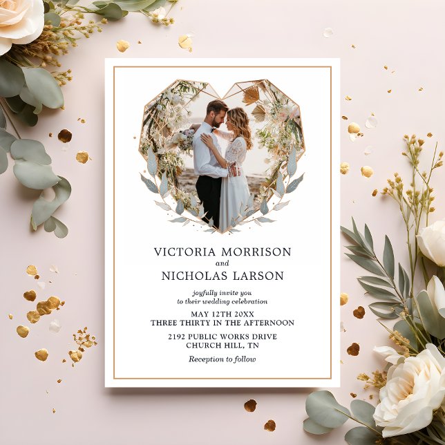Invitación a una boda de fotos elegante y moderna (Subido por el creador)