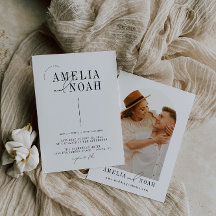 Invitación a una boda de fotos elegante y moderna