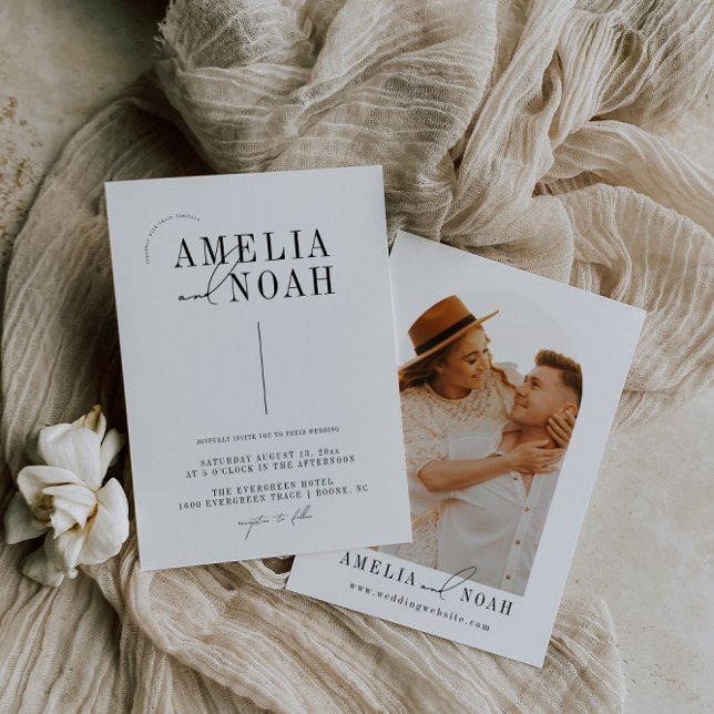 Invitación a una boda de fotos elegante y moderna (Subido por el creador)