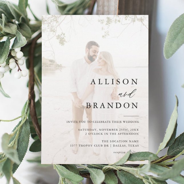 Invitación a una boda de fotos elegante y moderna (Subido por el creador)