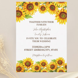 Invitación a una boda de girasol ruso