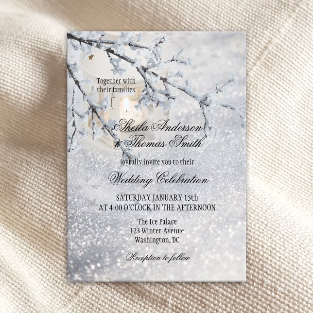 Invitación a una boda de invierno con una nieve es (Subido por el creador)