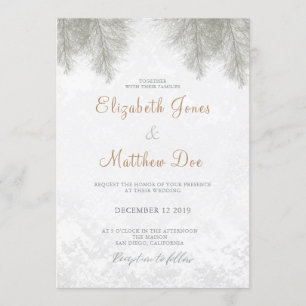 Invitación a una boda de invierno para el Boda for