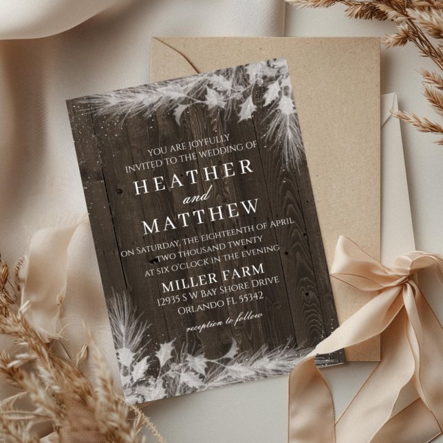 Invitación a una boda de invierno rústica (Subido por el creador)